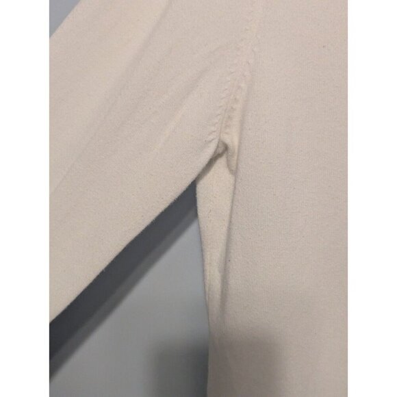 Lilly Pulitzer Long Sleeve Shirt Size M White Stretch Vintage V Neck Logo - Picture 14 of 15